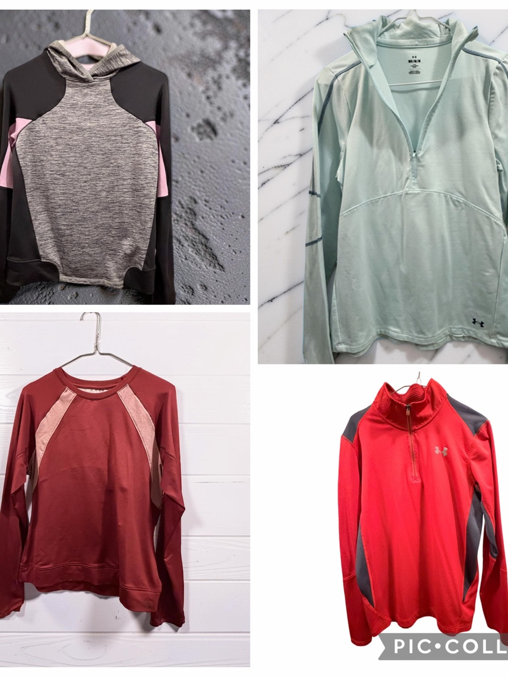 Under Armour Mixed-Color Active Tops - Gray/Pink, Mint, Maroon, Red